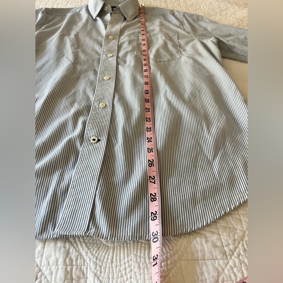 Nautica Men's Blue White Stripe Button Down - Picture 7 of 9